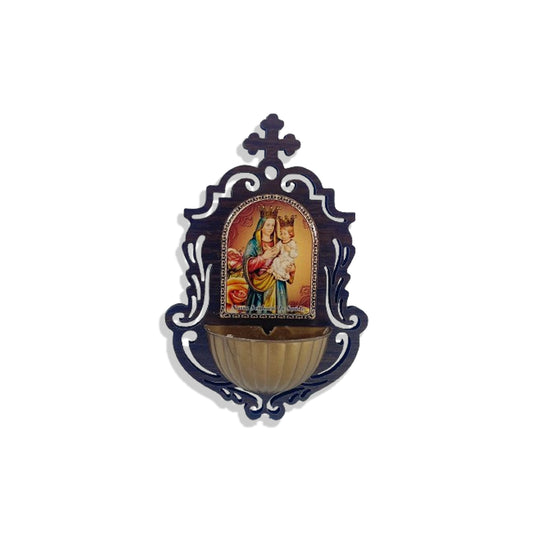 PORTA AGUA BENTA MDF NOSSA SENHORA DA SAÚDE 16CM (1 UNIDADE)