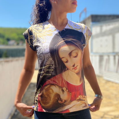 CAMISETA RELIGIOSA NOSSA SENHORA MÃE DA DIVINA PROVIDÊNCIA TAMANHO:M (1 UNIDADE)