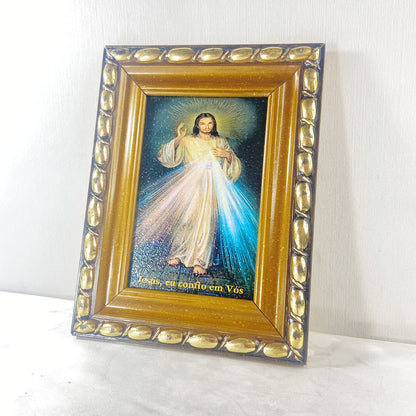 QUADRO COM MOLDURA RESINADO JESUS MISERICORDIOSO  20,5X15,5 (1 UNIDADE)