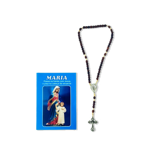 TERÇO DE MADEIRA NOSSA SENHORA DO SILÊNCIO MOD2 06MM (3 UNIDADES)