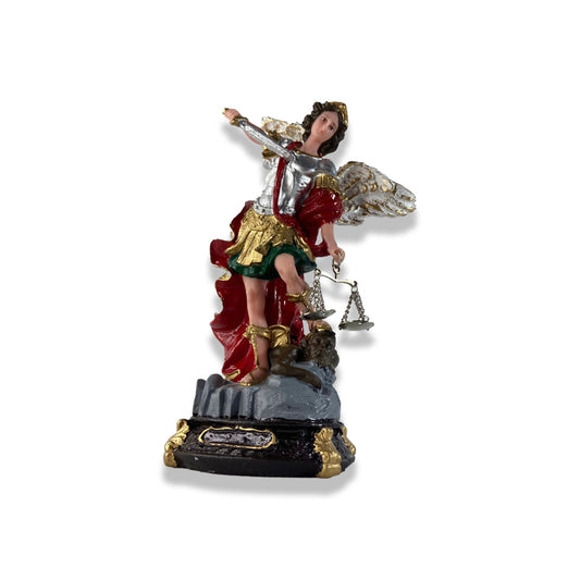 IMAGEM DE RESINA NACIONAL SÃO MIGUEL ARCANJO COM BALANÇA 20CM (1 UNIDADE)
