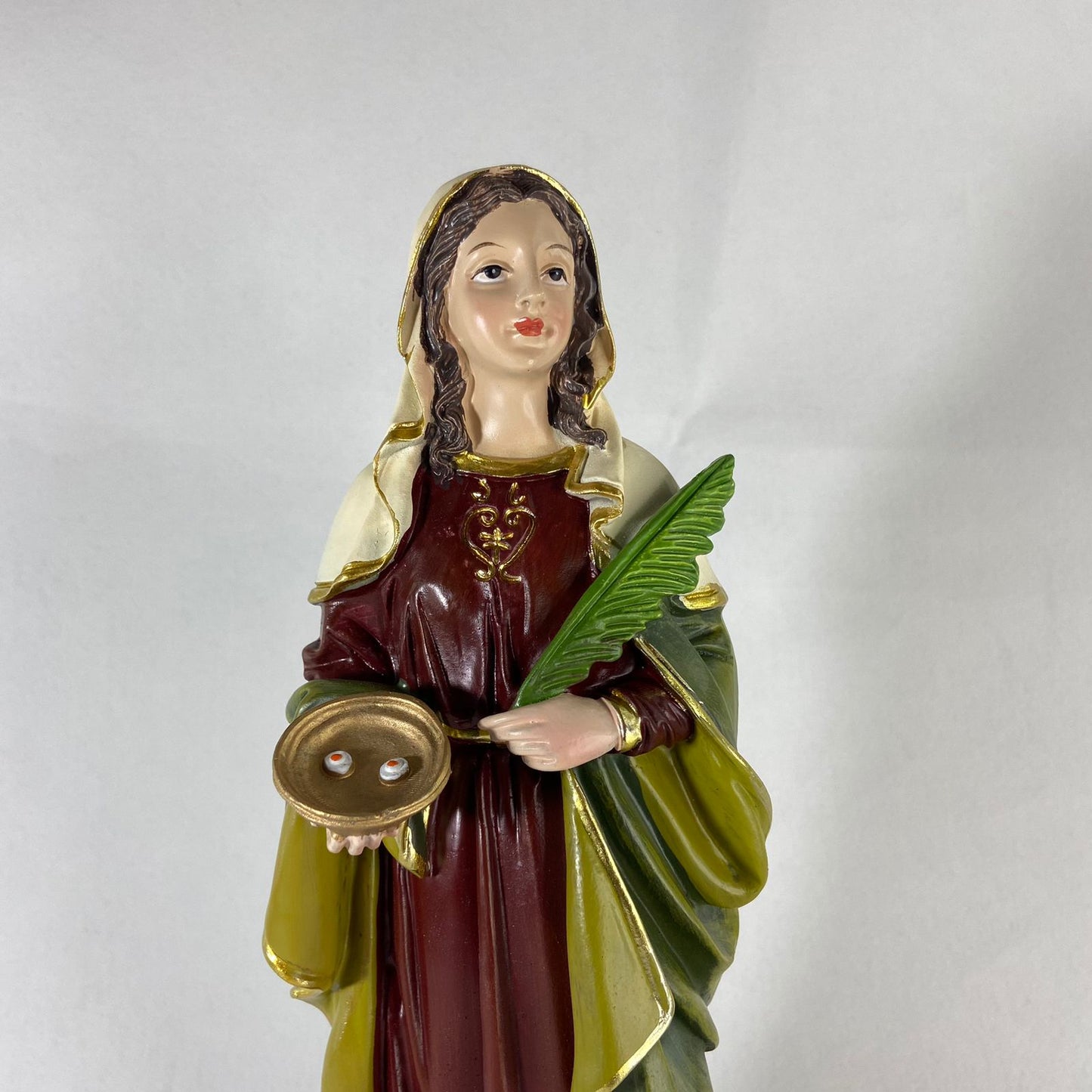 IMAGEM DE RESINA IMPORTADA SANTA LUZIA 31CM (1 UNIDADE)