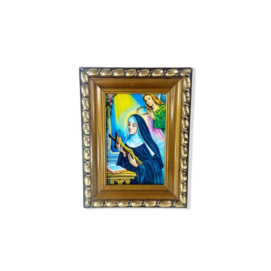 QUADRO COM MOLDURA RESINADO SANTA RITA DE CÁSSIA  MOD-2 21X16 (1 UNIDADE)