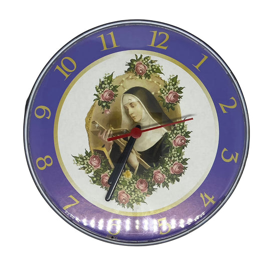 RELÓGIO ACRÍLICO SANTA RITA DE CÁSSIA 23CM (1 UNIDADE)