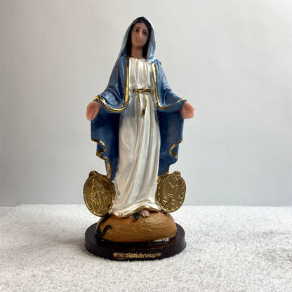 IMAGEM DE RESINA NACIONAL NOSSA SENHORA DAS GRAÇAS MEDALHA MILAGROSA 20CM (1 UNIDADE)