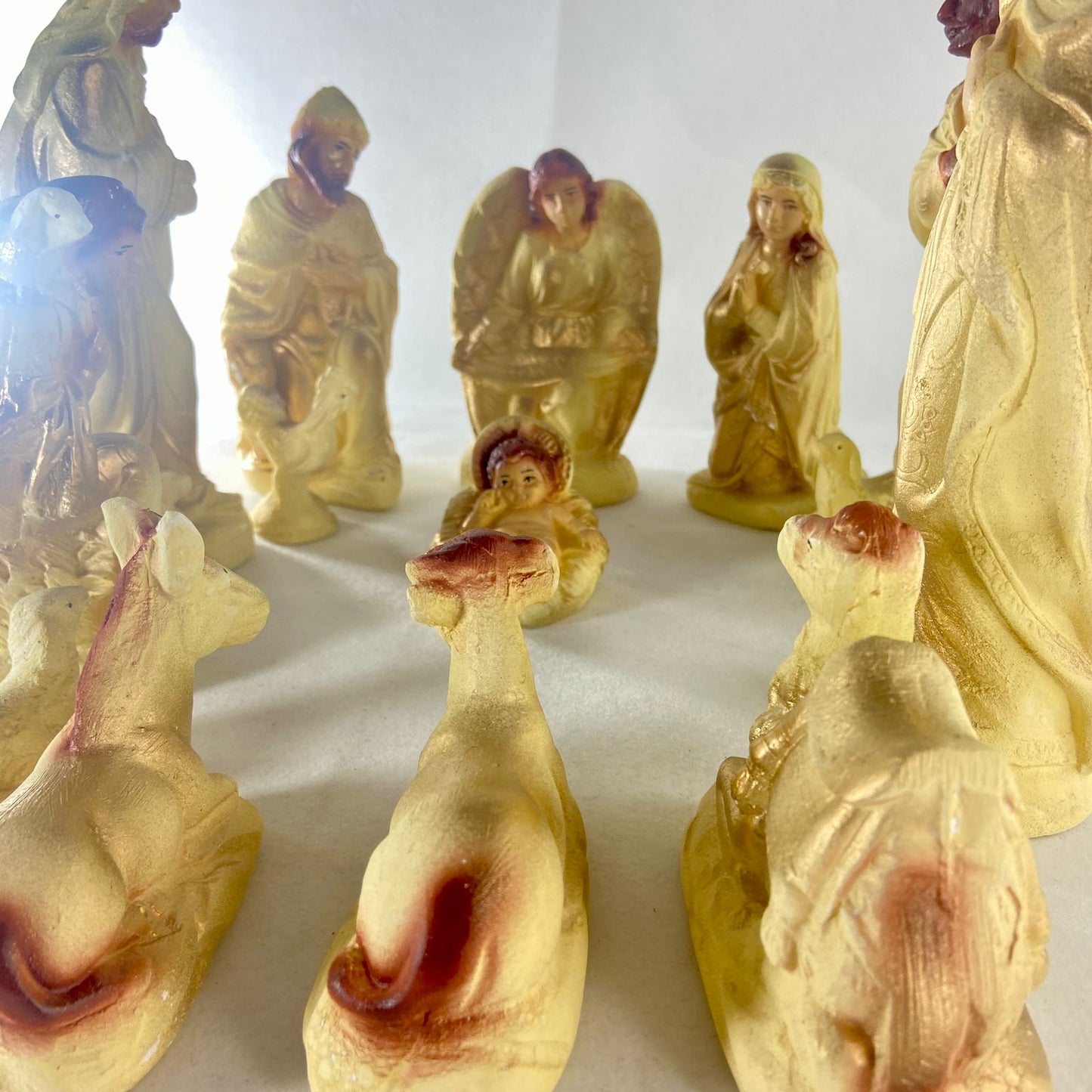 PRESÉPIO DE GESSO AMARELO 15 PEÇAS 18CM (1 UNIDADE)