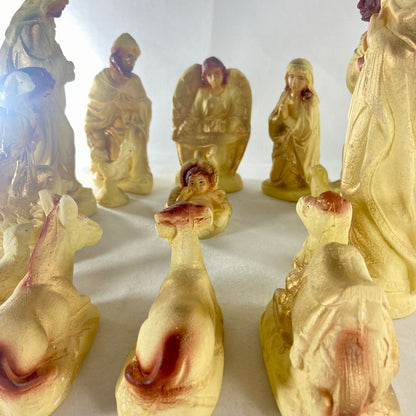 PRESÉPIO DE GESSO AMARELO 15 PEÇAS 18CM (1 UNIDADE)