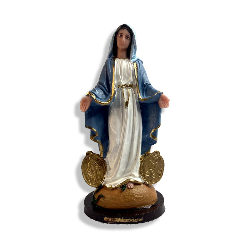 IMAGEM DE RESINA NACIONAL NOSSA SENHORA DAS GRAÇAS MEDALHA MILAGROSA 20CM (1 UNIDADE)