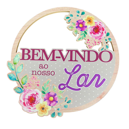 QUADRO DECORATIVO BEM-VINDO AO NOSSO LAR (1 UNIDADE)