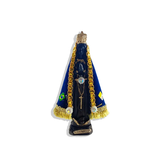 IMAGEM DE GESSO NOSSA SENHORA APARECIDA COM MANTO MOD 3 17CM (1 UNIDADE)