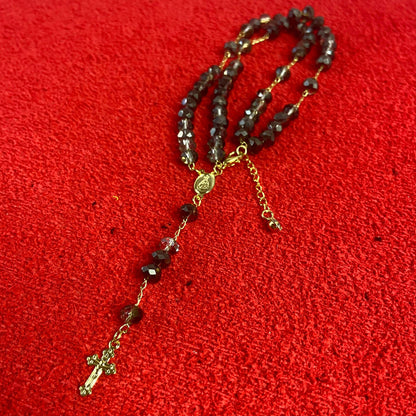 TERÇO PULSEIRA CRISTAL PRETO MOD2 (3 UNIDADES)