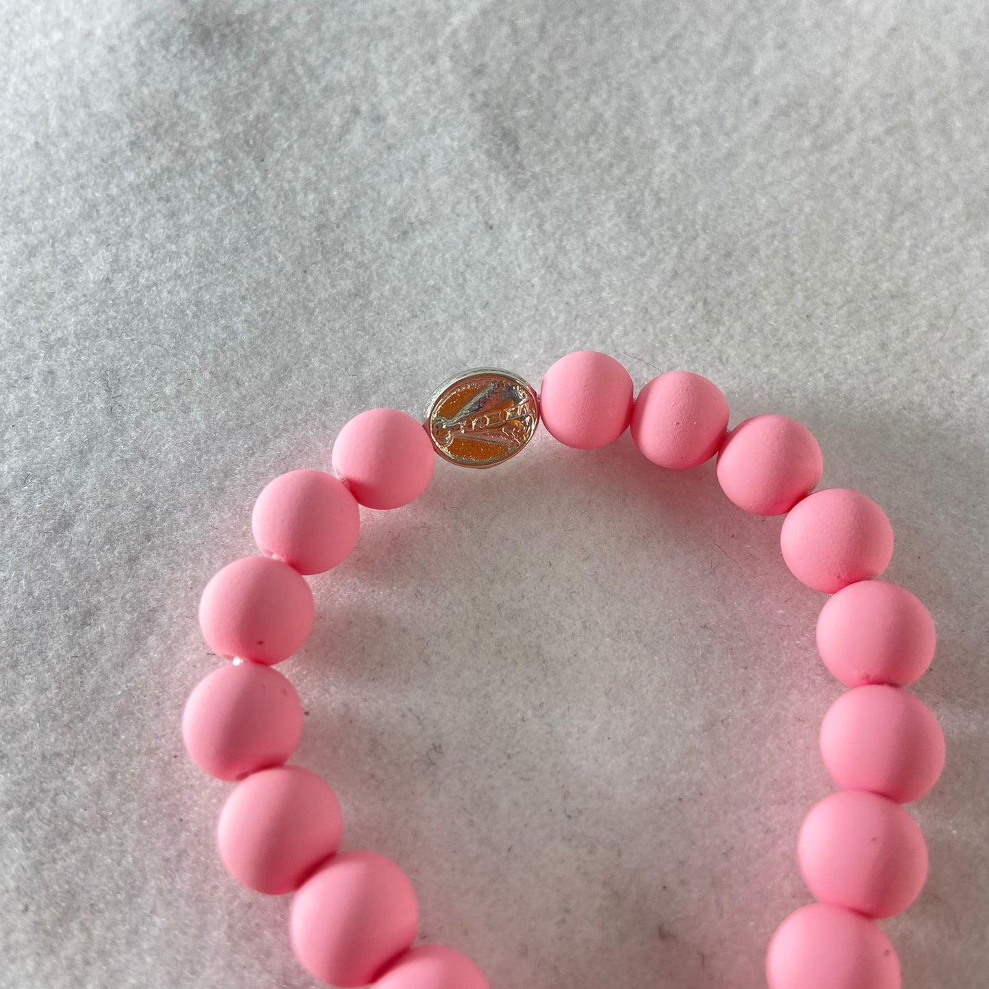 PULSEIRA EMBORRACHADA NOSSA SENHORA APARECIDA ROSA REGULÁVEL (6 UNIDADES)