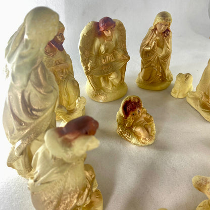 PRESÉPIO DE GESSO AMARELO 15 PEÇAS 18CM (1 UNIDADE)