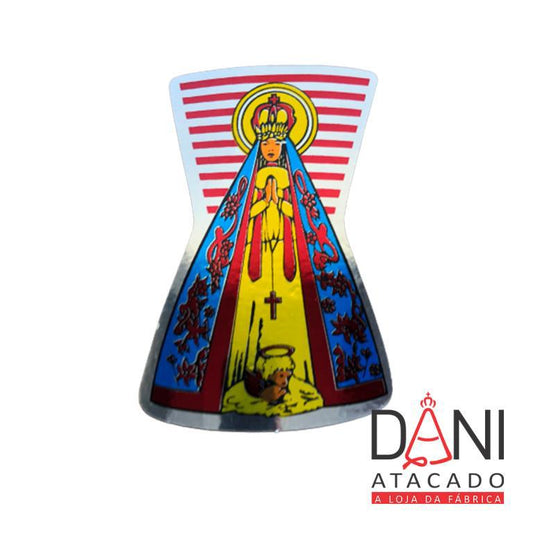 ADESIVO NOSSA SENHORA APARECIDA CORPO AZUL RAIADO 11X07 (6 UNIDADES)