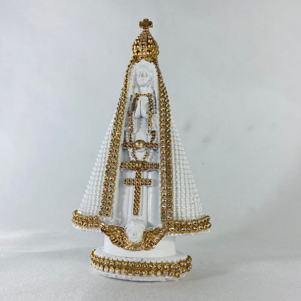IMAGEM DE RESINA NACIONAL NOSSA SENHORA APARECIDA BRANCA 15CM (1 UNIDADE)