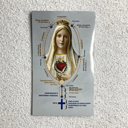 TERÇO DE MADEIRA NOSSA SENHORA DE FÁTIMA CRUZ METAL (3 UNIDADES)