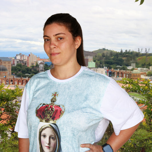 CAMISETA BRANCA NOSSA SENHORA DE FÁTIMA G (1 UNIDADE)