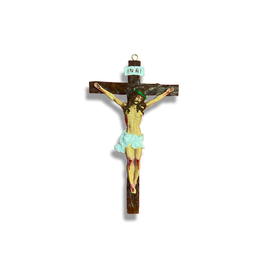 CRUCIFIXO DE RESINA NACIONAL PAREDE 24CM (1 UNIDADE)