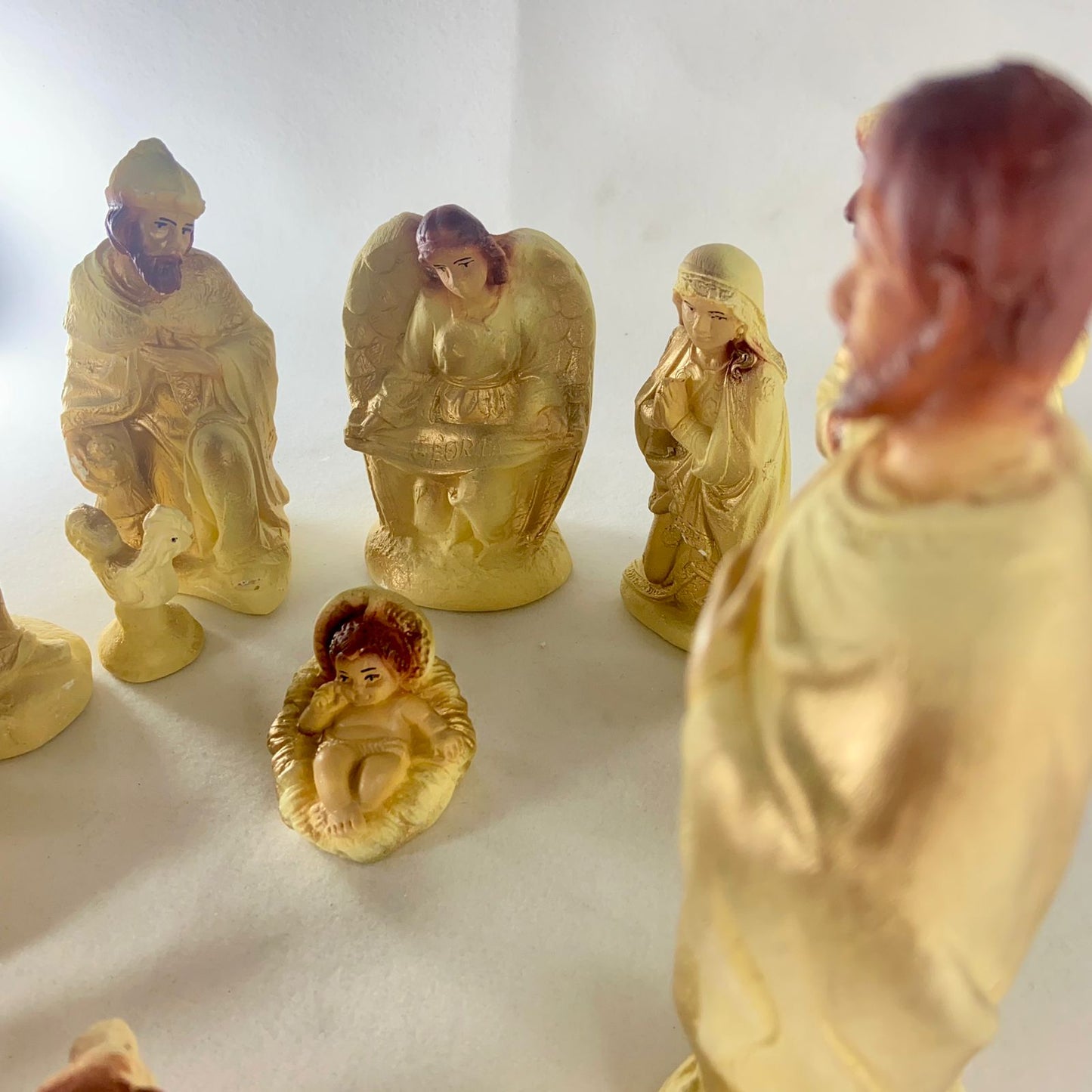 PRESÉPIO DE GESSO AMARELO 15 PEÇAS 18CM (1 UNIDADE)