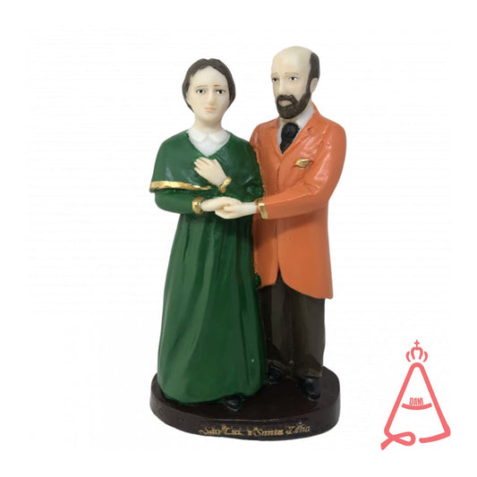 IMAGEM DE RESINA NACIONAL SÃO LUIS E SANTA ZÉLIA 21CM (1 UNIDADE)