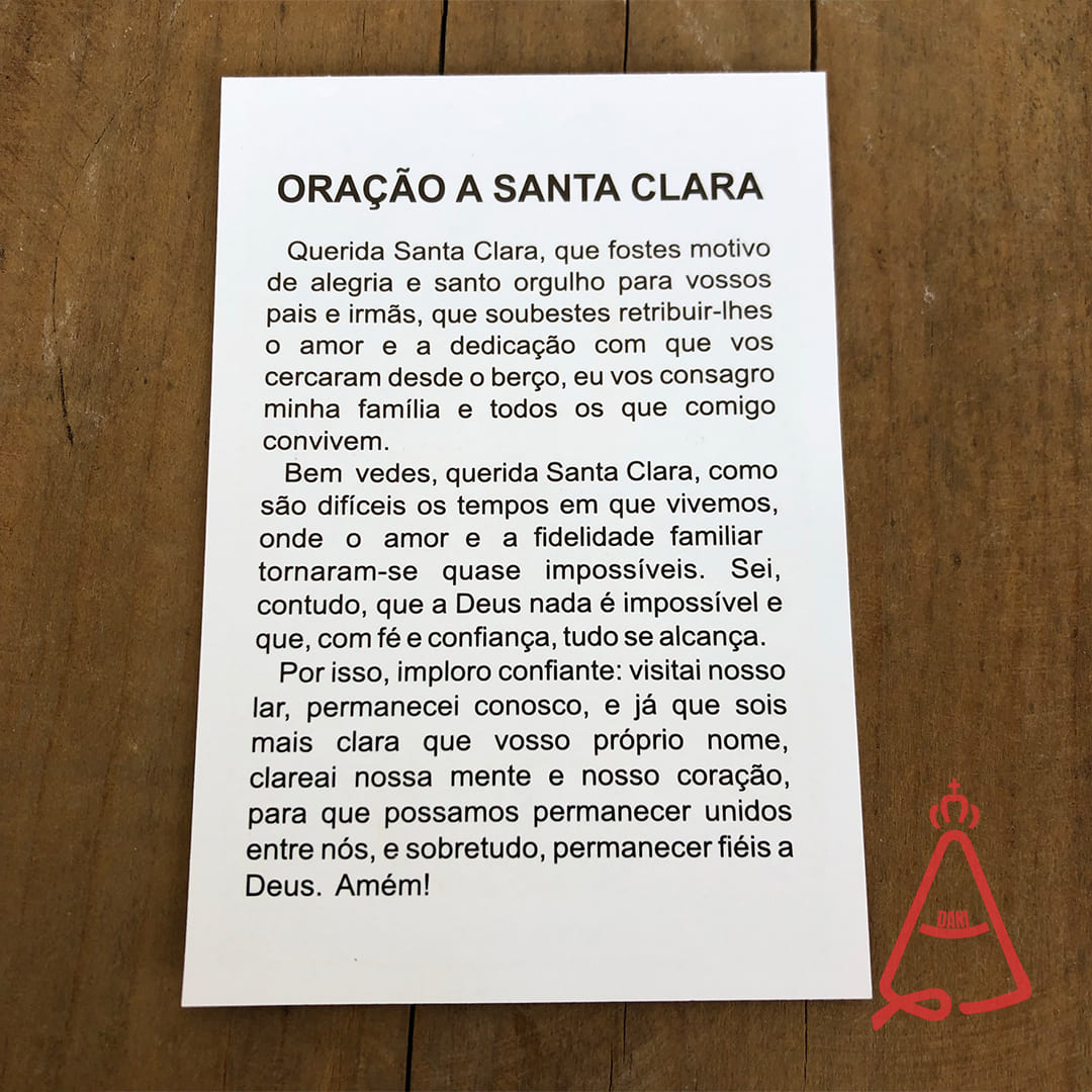 FOLHETO DE ORAÇÃO SANTA CLARA (300 UNIDADES)