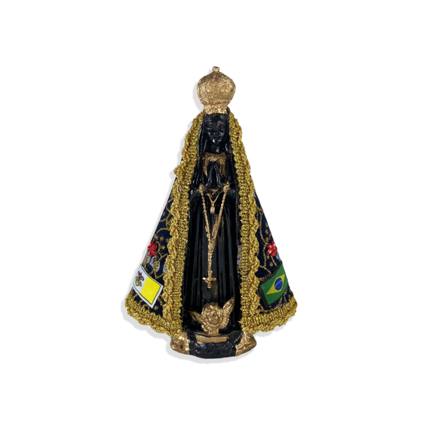 IMAGEM DE GESSO NOSSA SENHORA APARECIDA COM MANTO  MOD2 20CM (1 UNIDADE)