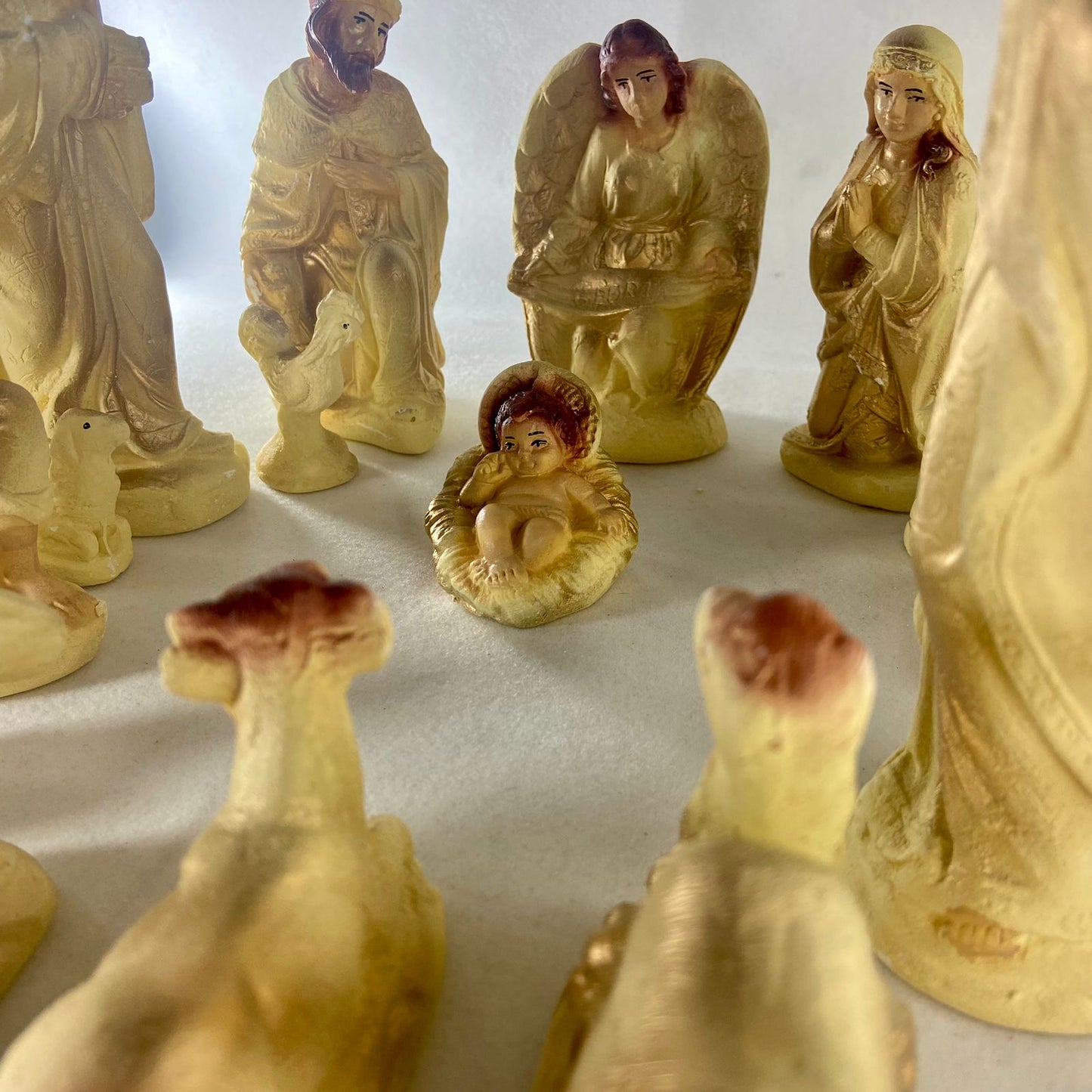 PRESÉPIO DE GESSO AMARELO 15 PEÇAS 18CM (1 UNIDADE)