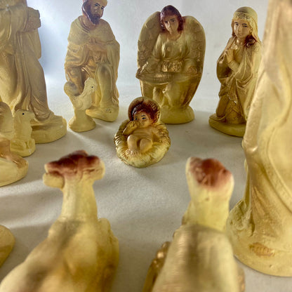 PRESÉPIO DE GESSO AMARELO 15 PEÇAS 18CM (1 UNIDADE)