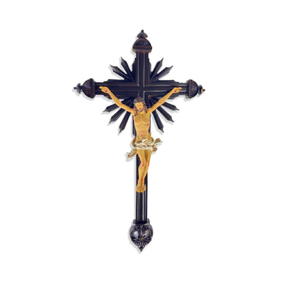 CRUCIFIXO DE RESINA IMPORTADA PAREDE MOD2 45CM (1 UNIDADE)