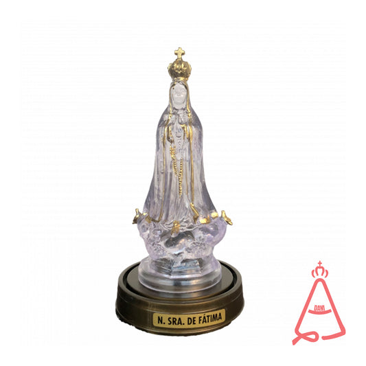 IMAGEM DE ACRÍLICO NOSSA SENHORA DE FÁTIMA COM LED 13,5CM (1 UNIDADE)