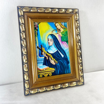 QUADRO COM MOLDURA RESINADO SANTA RITA DE CÁSSIA  MOD-2 21X16 (1 UNIDADE)