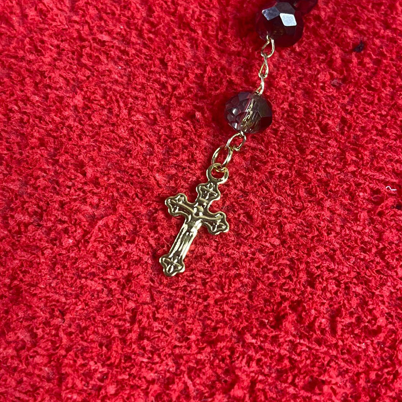 TERÇO PULSEIRA CRISTAL PRETO MOD2 (3 UNIDADES)