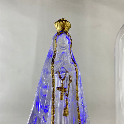 IMAGEM DE ACRÍLICO NOSSA SENHORA APARECIDA COM LED E REDOMA 13CM (1 UNIDADE)