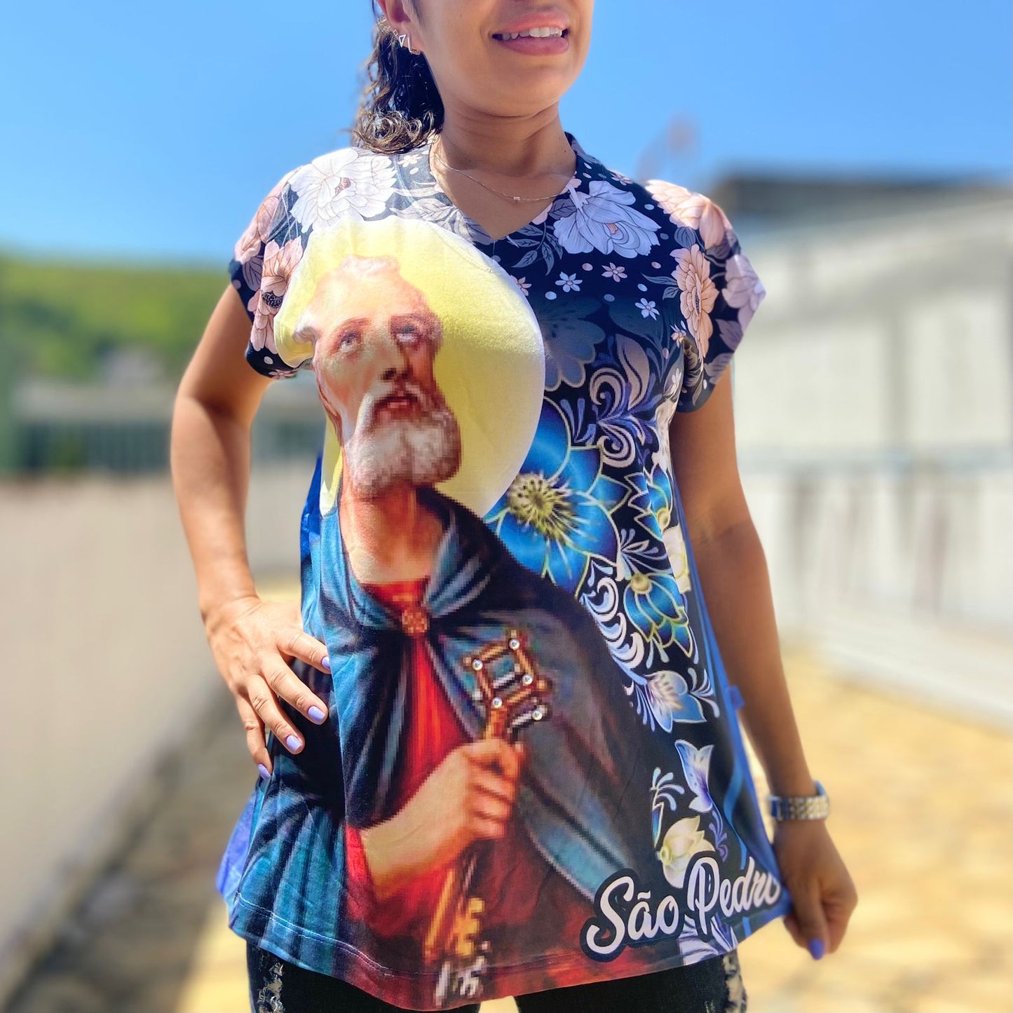 CAMISETA RELIGIOSA SÃO PEDRO TAMANHO:G (1 UNIDADE)