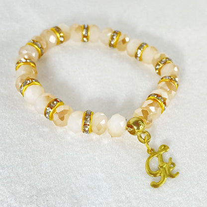 PULSEIRA CRISTAL FÉ CREME ( 3 UNIDADES)