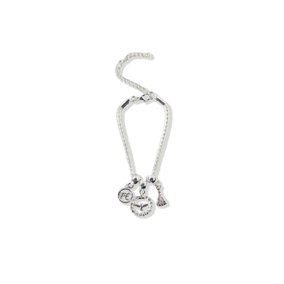PULSEIRA NÍQUEL REDONDO DIVINO ESPIRITO SANTO COM STRASS BRANCO (6 UNIDADES)