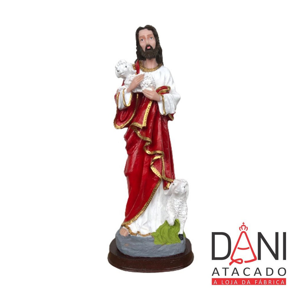 IMAGEM DE RESINA NACIONAL JESUS BOM PASTOR 22CM (1 UNIDADE)