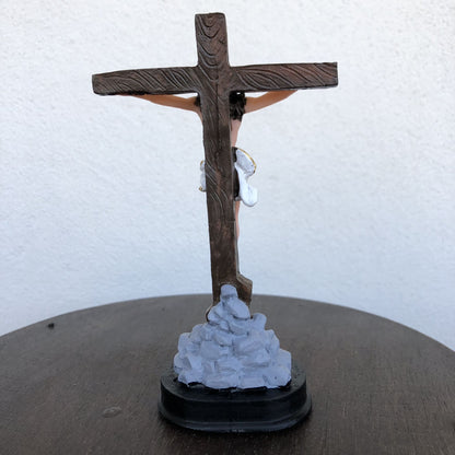 CRUCIFIXO DE RESINA NACIONAL MESA 14CM (1 UNIDADE)