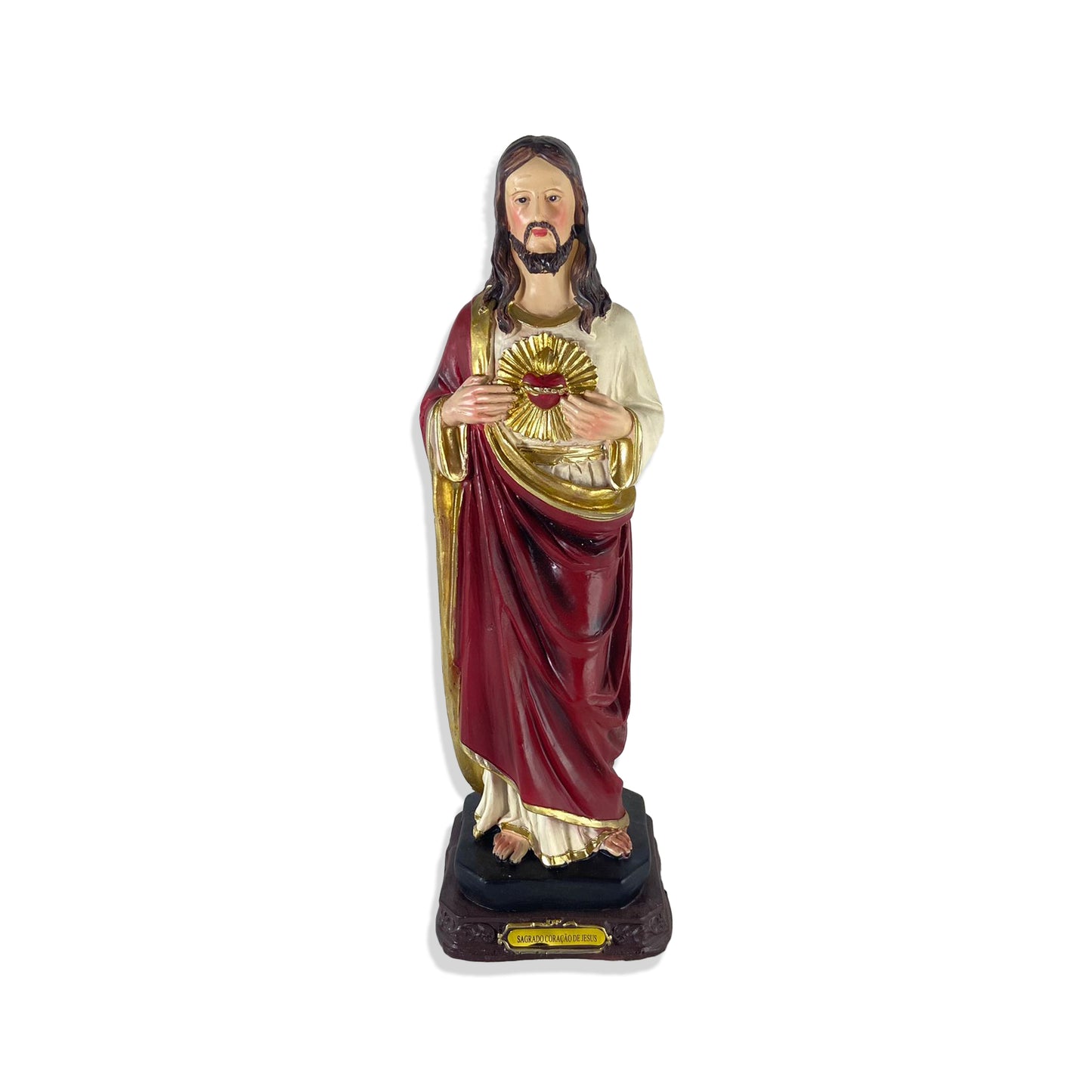 IMAGEM DE RESINA IMPORTADA SAGRADO CORAÇÃO DE JESUS 30CM (1 UNIDADE)