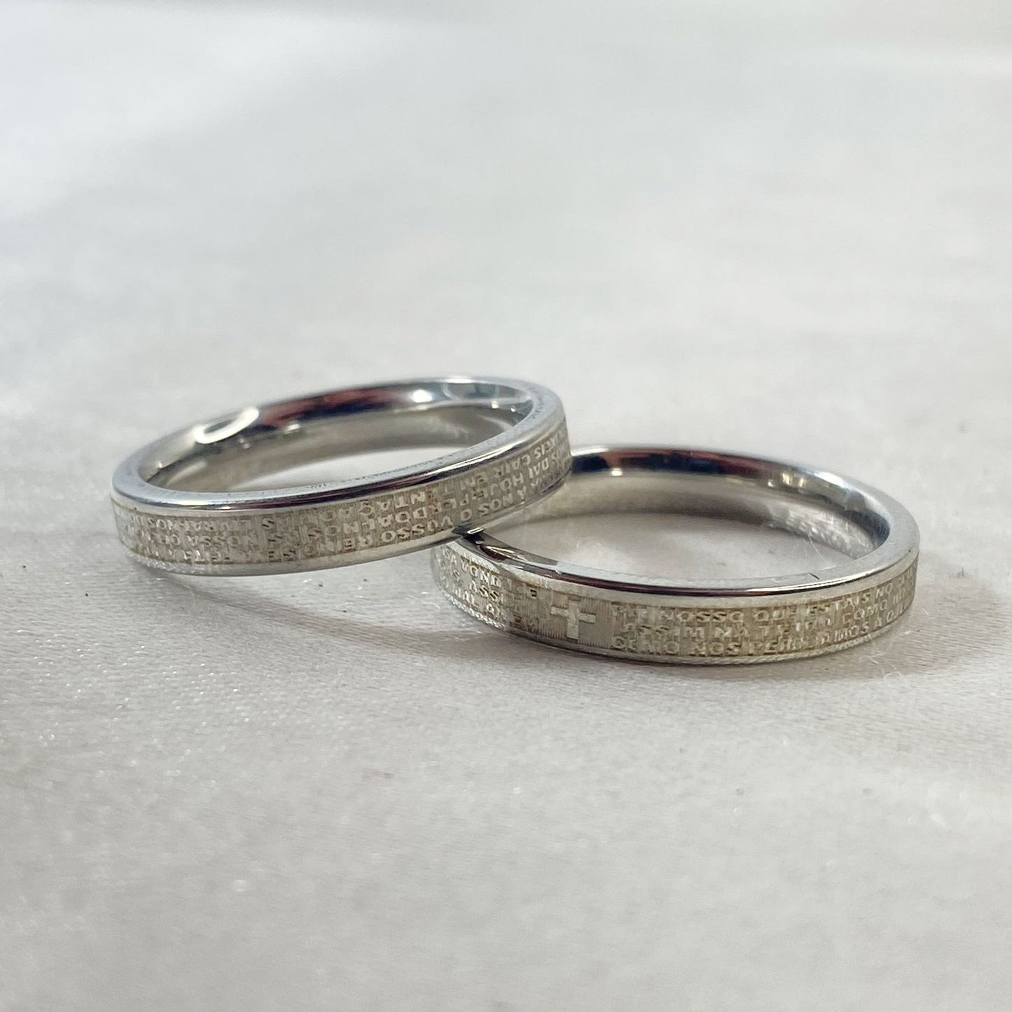 ANEL AÇO INOX ORAÇÃO PAI NOSSO MOD2 (36 UNIDADES)