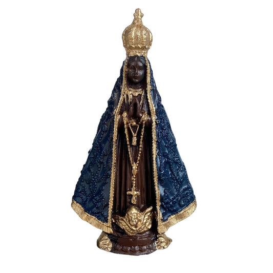 IMAGEM DE GESSO NOSSA SENHORA APARECIDA AZUL PINTADA 15CM (1 UNIDADE)