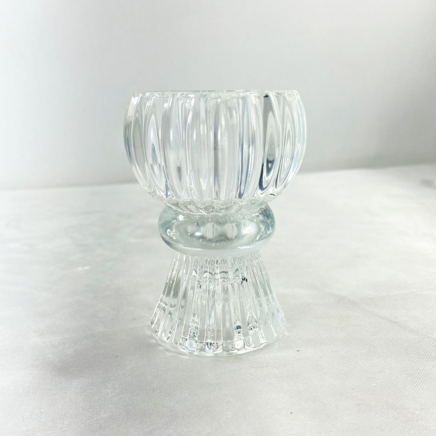 CASTIÇAL DE VIDRO DETALHADO 8CM (1 UNIDADE)