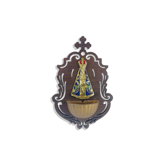 PORTA AGUA BENTA MDF NOSSA SENHORA APARECIDA EM RELEVO 18,5CM (1 UNIDADE)