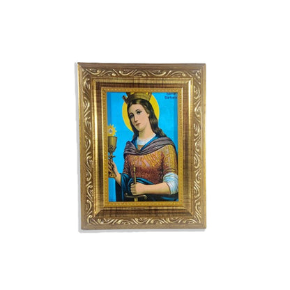 QUADRO COM MOLDURA RESINADO SANTA BÁRBARA 20,5X15,5 (1 UNIDADE)