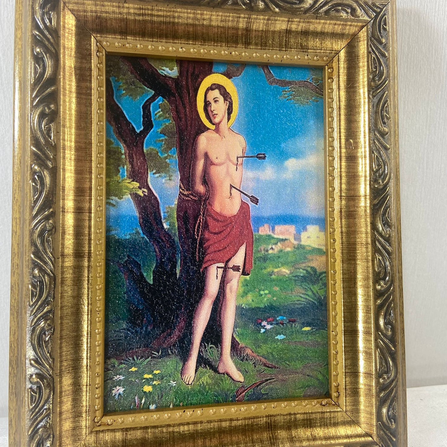 QUADRO COM MOLDURA RESINADO SÃO SEBASTIÃO  20,5X15,5 (1 UNIDADE)