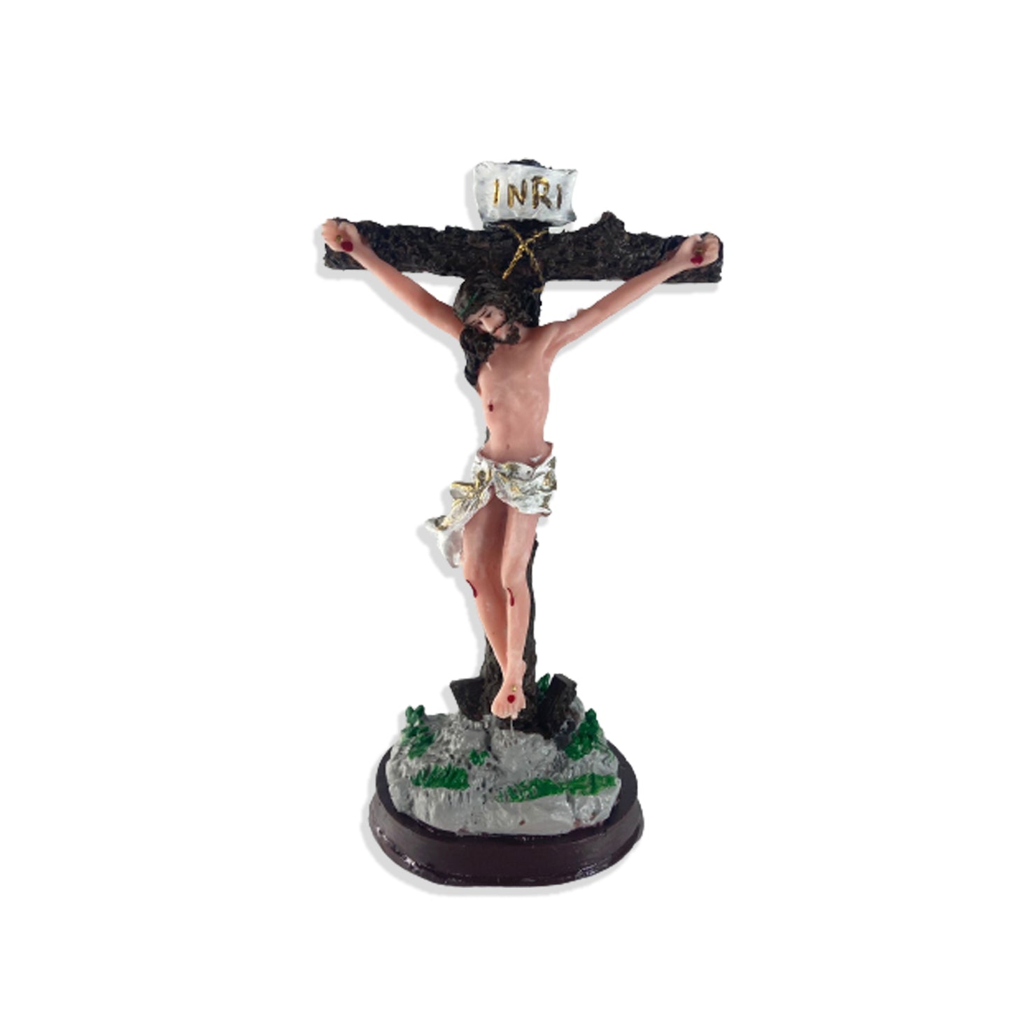 CRUCIFIXO DE RESINA NACIONAL MESA 22CM (1 UNIDADE)