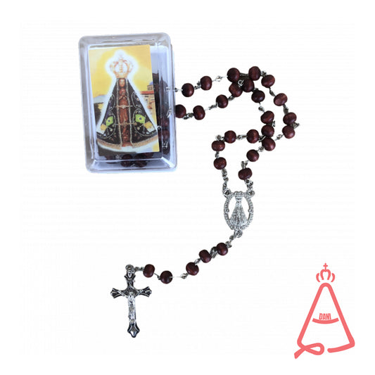 TERÇO PERFUMADO NOSSA SENHORA APARECIDA MARROM 8MM (12 UNIDADES)
