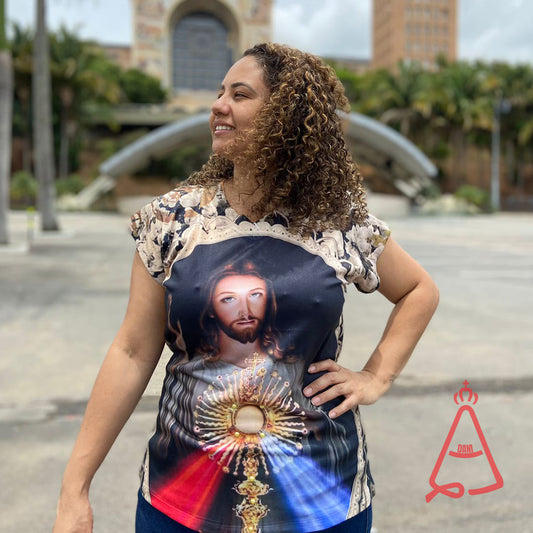 CAMISETA RELIGIOSA JESUS MISERICORDIOSO TAMANHO:G (1 UNIDADE)
