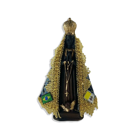 IMAGEM DE GESSO NOSSA SENHORA APARECIDA COM MANTO 20CM (1 UNIDADE)