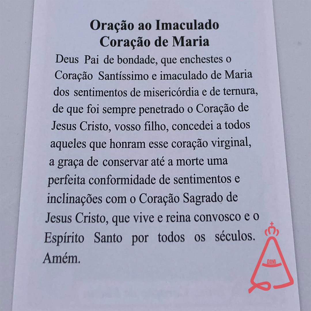 FOLHETO DE ORAÇÃO IMACULADO CORAÇÃO DE MARIA (300 UNIDADES)